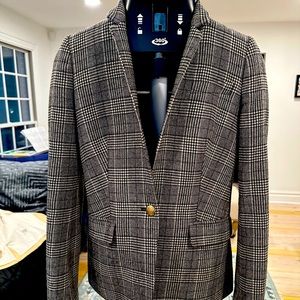 Black and white plaid blazer